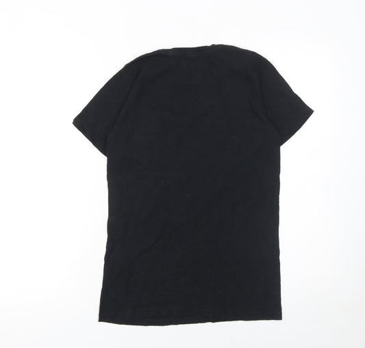 Womens UK Size XS Reason Black Basic T-Shirt