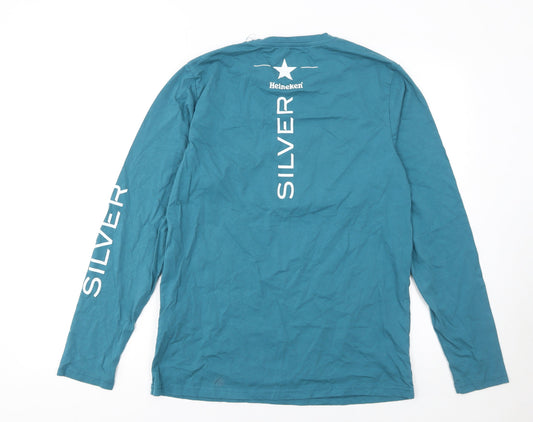 Heineken Silver Blue XL Men's Long Sleeve Graphic Cotton T-Shirt