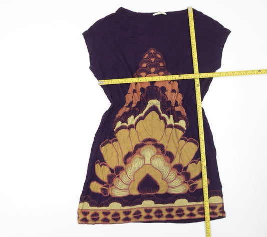 Chelsea Girl Women's Purple Bohemian Shift Dress Size 12 Viscose