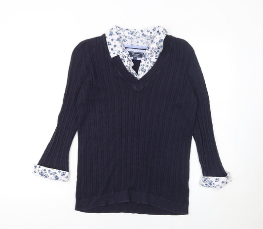 Womens UK Size 14 Maine New England Blue Pullover Jumper