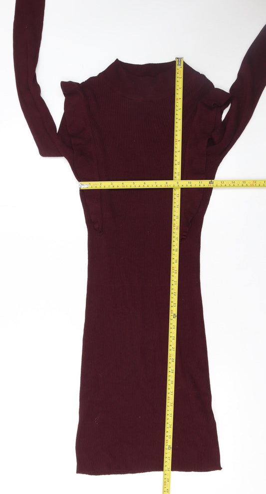 Brave Soul Women's Red Bodycon Knit Short Dress Size S