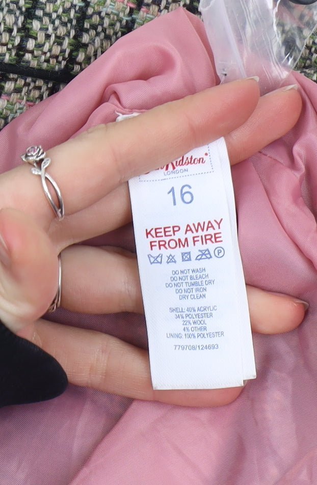 Cath Kidston Women Green Check Tweed A-Line Skirt Size 16