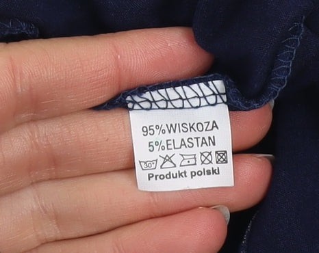 Womens UK Size XL Happy Mama Blue Wrap Blouse