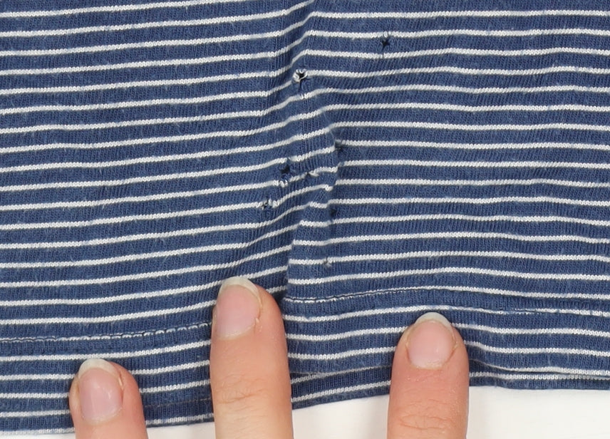 FatFace Women’s Blue Striped Long Sleeve Cotton Modal Top Size 6