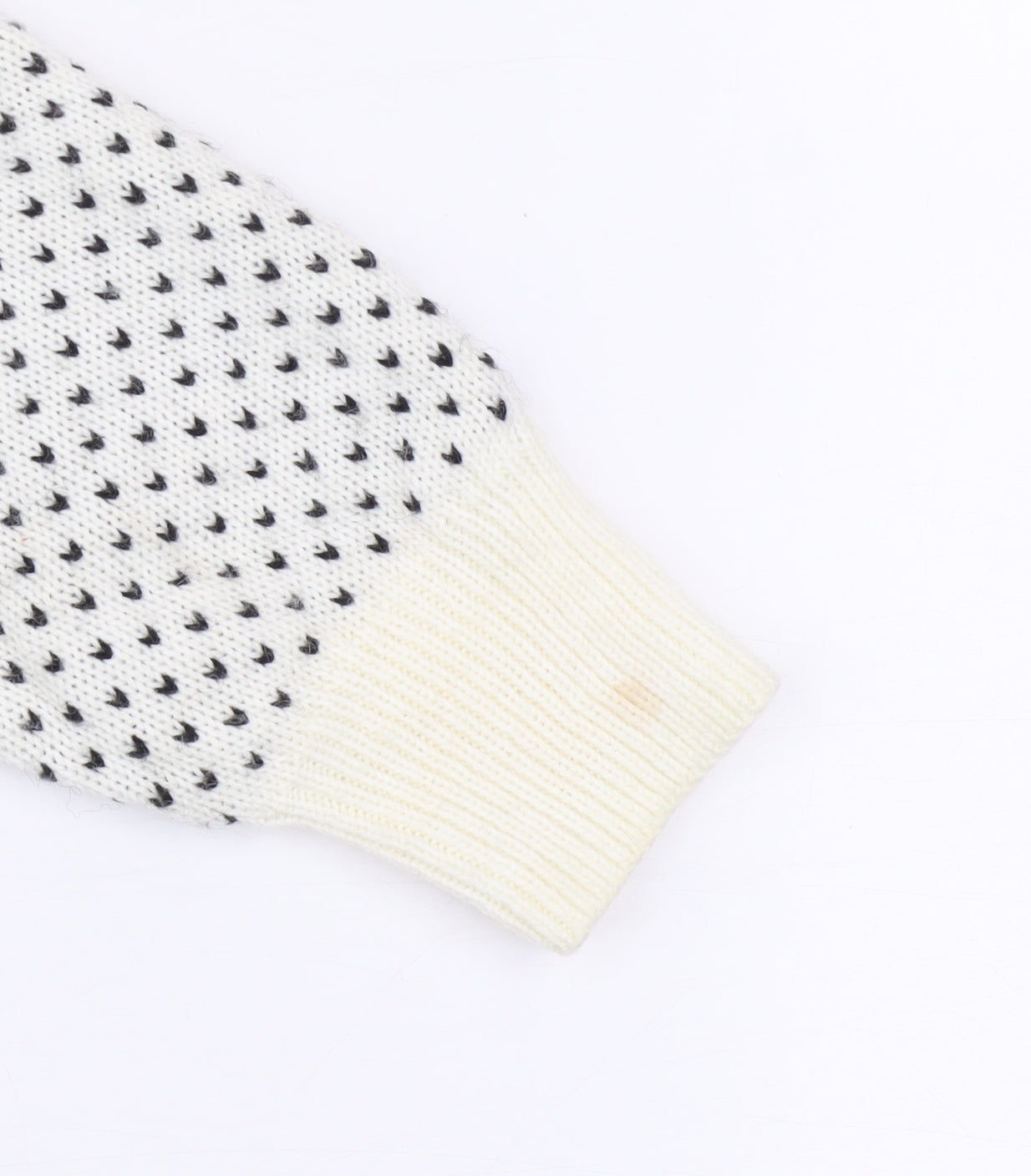 Next Men's White Fair Isle Reindeer Jumper L Winter Knitwear