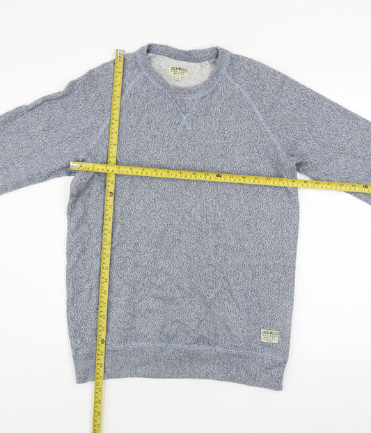Jack Wills Mens Blue Cotton Crew Neck Pullover Jumper M