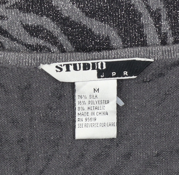 Womens UK Size M Studio JPR Grey Basic T-Shirt
