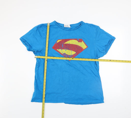 Superman Men's Blue 2XL Graphic Short Sleeve Cotton T-Shirt