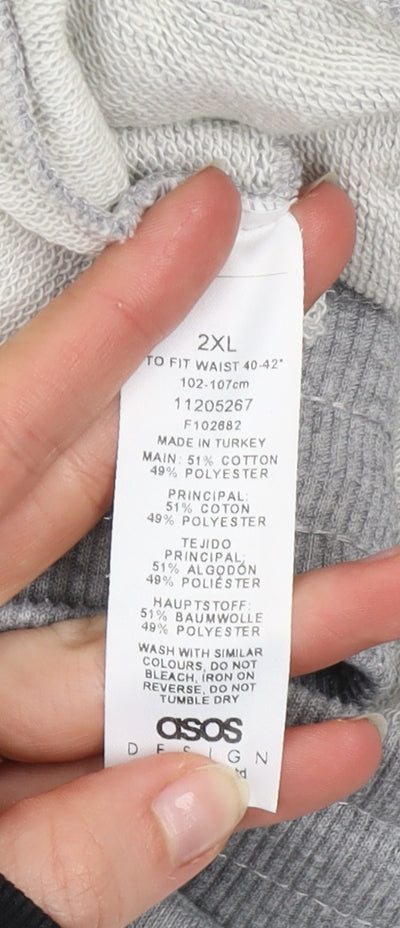 ASOS DESIGN Men's Grey 2XL Jogger Sweatpants Tapered Fit