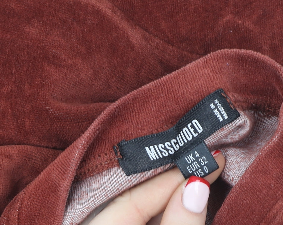 Womens UK Size 4 Missguided Brown Pullover Sweatshirt