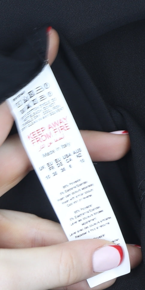 Boohoo Women's Black Size 10 Tailored Two-Button Blazer Jacket