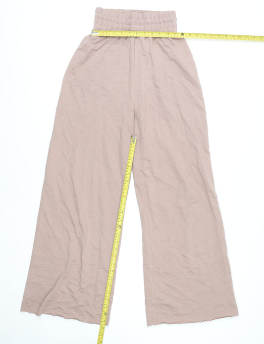 Womens UK Size 6 COLLUSION Relaxed Fit Wide-Leg Beige Trousers