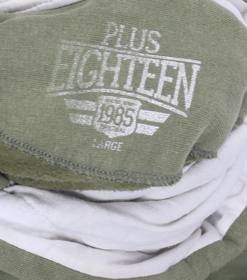 Mens UK Size L Plus Eighteen Green Pullover Hoodie