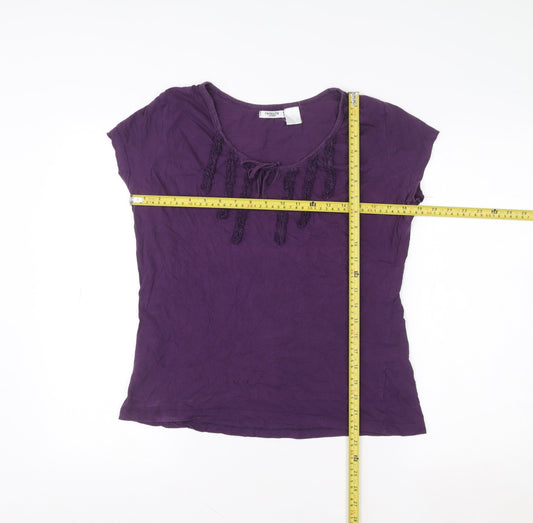 Womens UK Size M La Redoute Creation Purple Basic T-Shirt