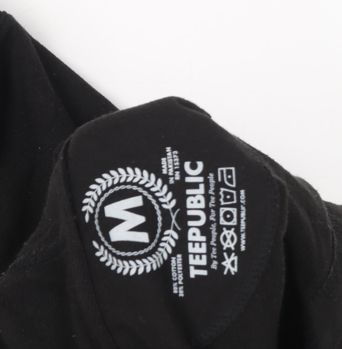 Mens UK Size M TeePublic Black Pullover Hoodie