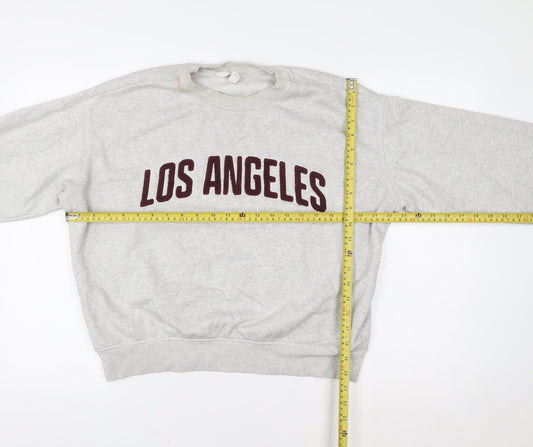 H&M Women Grey Los Angeles Crew Neck Pullover Sweatshirt Size S