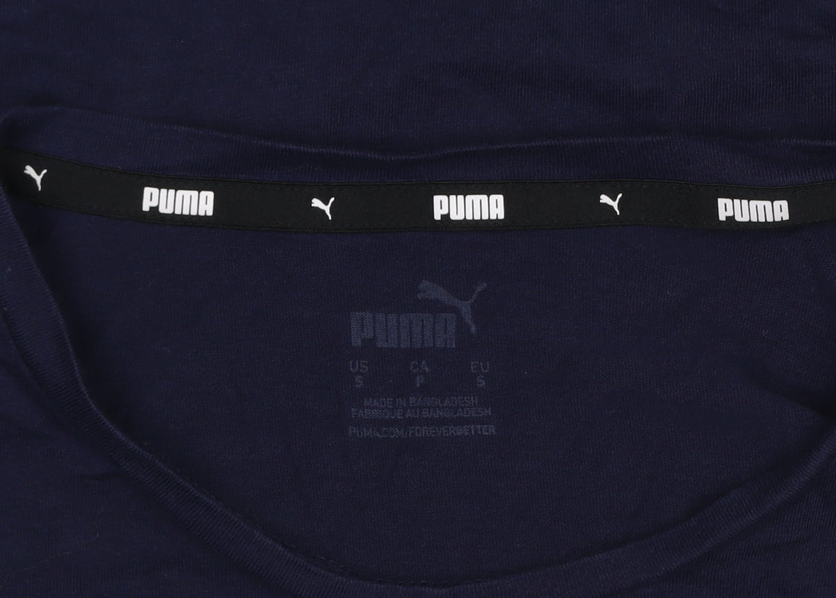 Brand and care label for Puma Women Blue Small Logo Short Sleeve T-Shirt