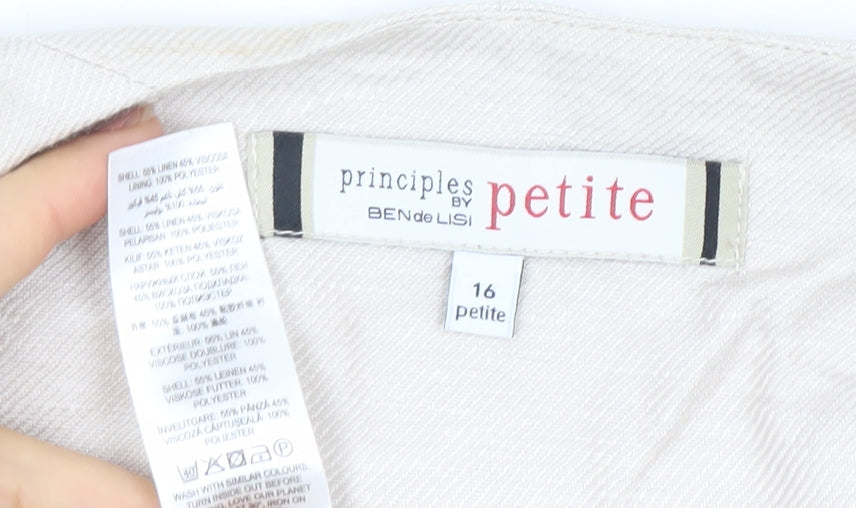Womens UK Size 16 Principles by Ben de Lisi Petites Beige Suit Jacket