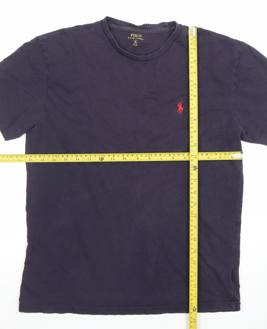 Ralph Lauren Men's Blue Small Crew Neck Cotton T-Shirt