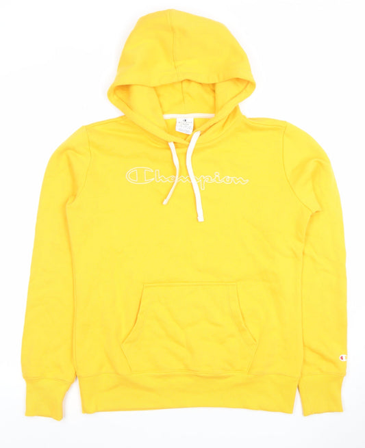 Womens UK Size L Champion Yellow Pullover Hoodie