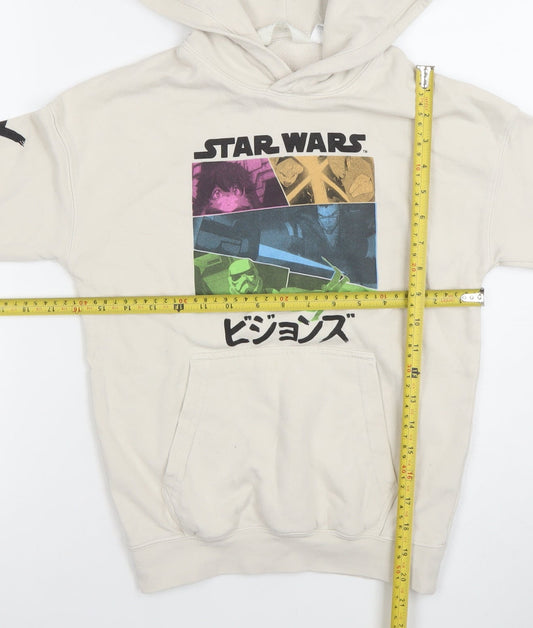 H&M Boys Beige Star Wars Visions Hoodie 8-10 Years Graphic Print Cotton