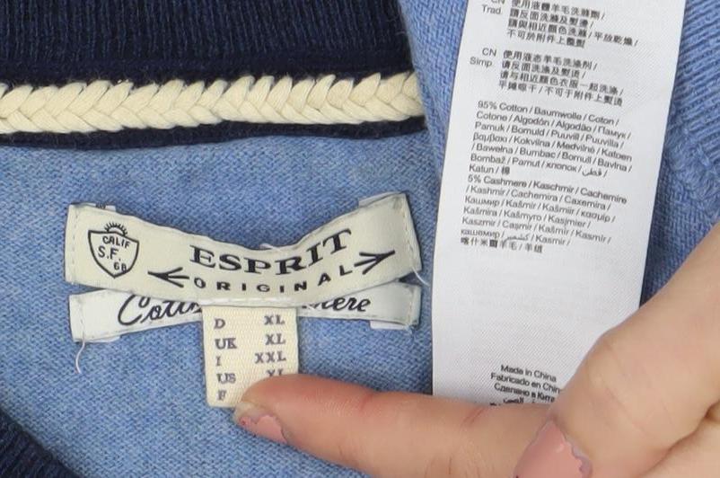 Esprit Men's Blue XXL Crew Neck Pullover Jumper