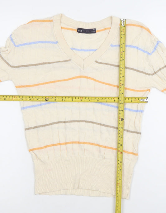 Womens UK Size XS Marks and Spencer Beige Pullover Jumper