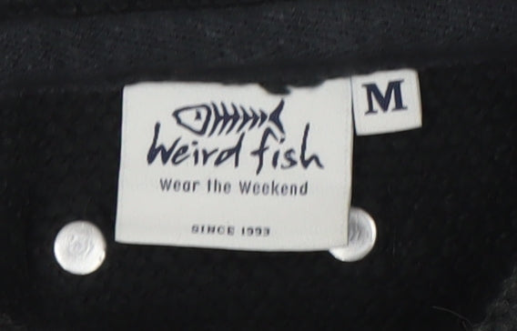 Weird Fish Men’s Black 1/4 Zip Fleece Sweatshirt Size M Regular Fit