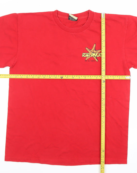 Mens UK Size L Manga Red T-Shirt