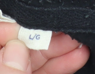 Mountain Warehouse Womens Black Fleece Hooded Jacket L Full Zip