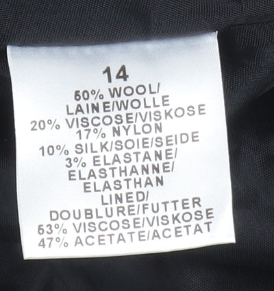 Precis Petite Women's Grey Wool Blend Single-Breasted Blazer Size 14