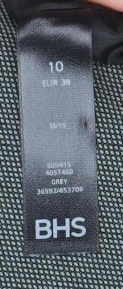 BHS Women Grey Size 10 Classic Single-Breasted Suit Jacket