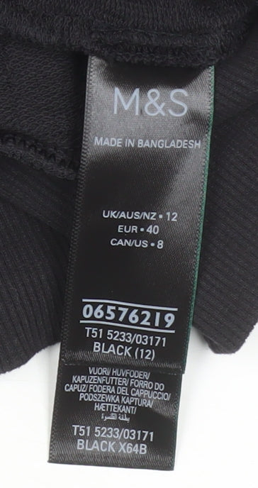 Marks and Spencer Women’s Black Hooded Zip Up Jacket Size 12