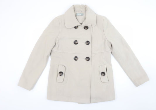 Womens UK Size 12 Wallis Beige Pea Coat