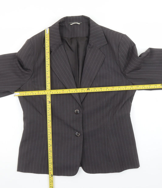 George Women Grey Pinstripe Suit Jacket UK 14 Classic Fit