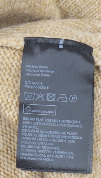 H&M Women Beige Roll Neck Jumper Size S Acrylic Blend Winter Knit