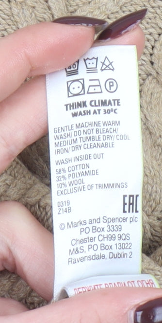 Womens UK Size L Marks and Spencer Beige Pullover Jumper