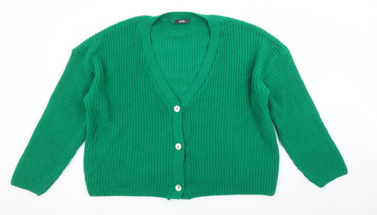 Womens UK Size 1618 Studio Green Cardigan Jumper
