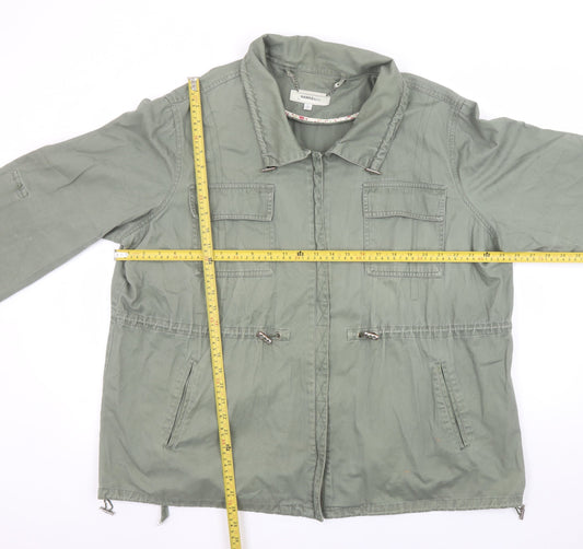 Hawke & Co Womens Green Cotton Military Jacket Size XL