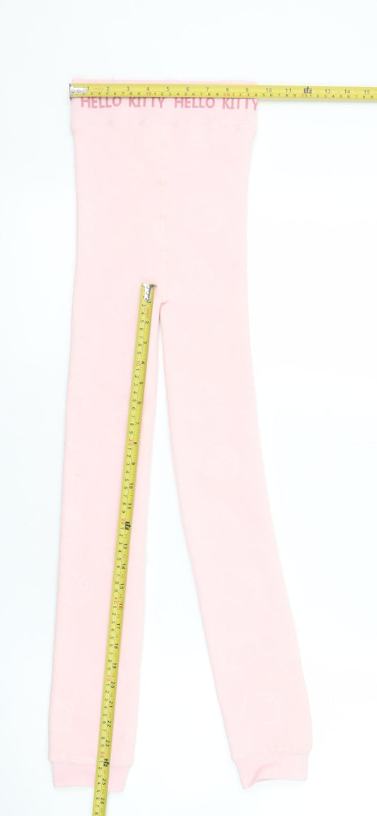 Primark Teens Pink Hello Kitty Leggings Size S Elastic Waist Knit