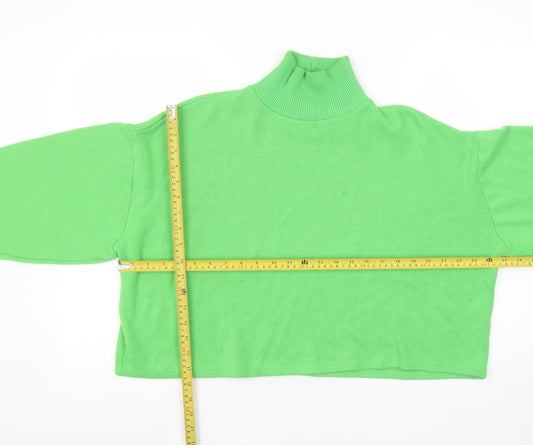 Womens UK Size 16 Zara Green Cropped Blouse