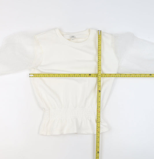 Womens UK Size XS River Island Ivory Pullover Sweatshirt
