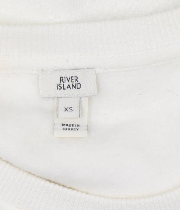 Womens UK Size XS River Island Ivory Pullover Sweatshirt