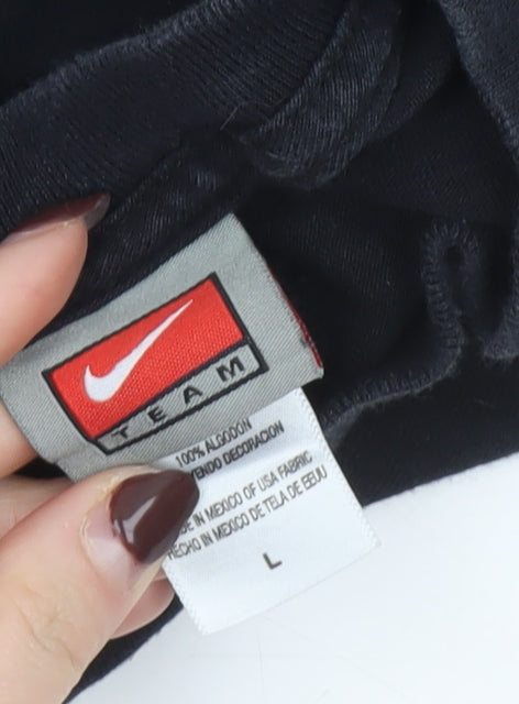 Nike Boys Black Long Sleeve Graphic Pullover T-Shirt L Sports University