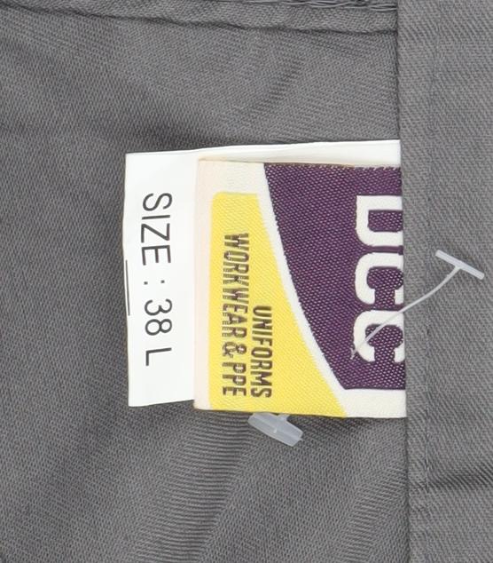 DCC Workwear Men's Grey Reflective Cargo Trousers 38L Polyester Cotton