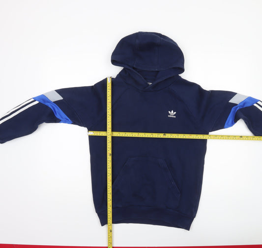 Boys UK Size 12-13 Years adidas Blue Pullover Hoodie