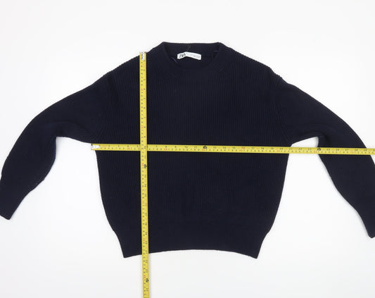 Womens UK Size S Zara Blue Pullover Jumper