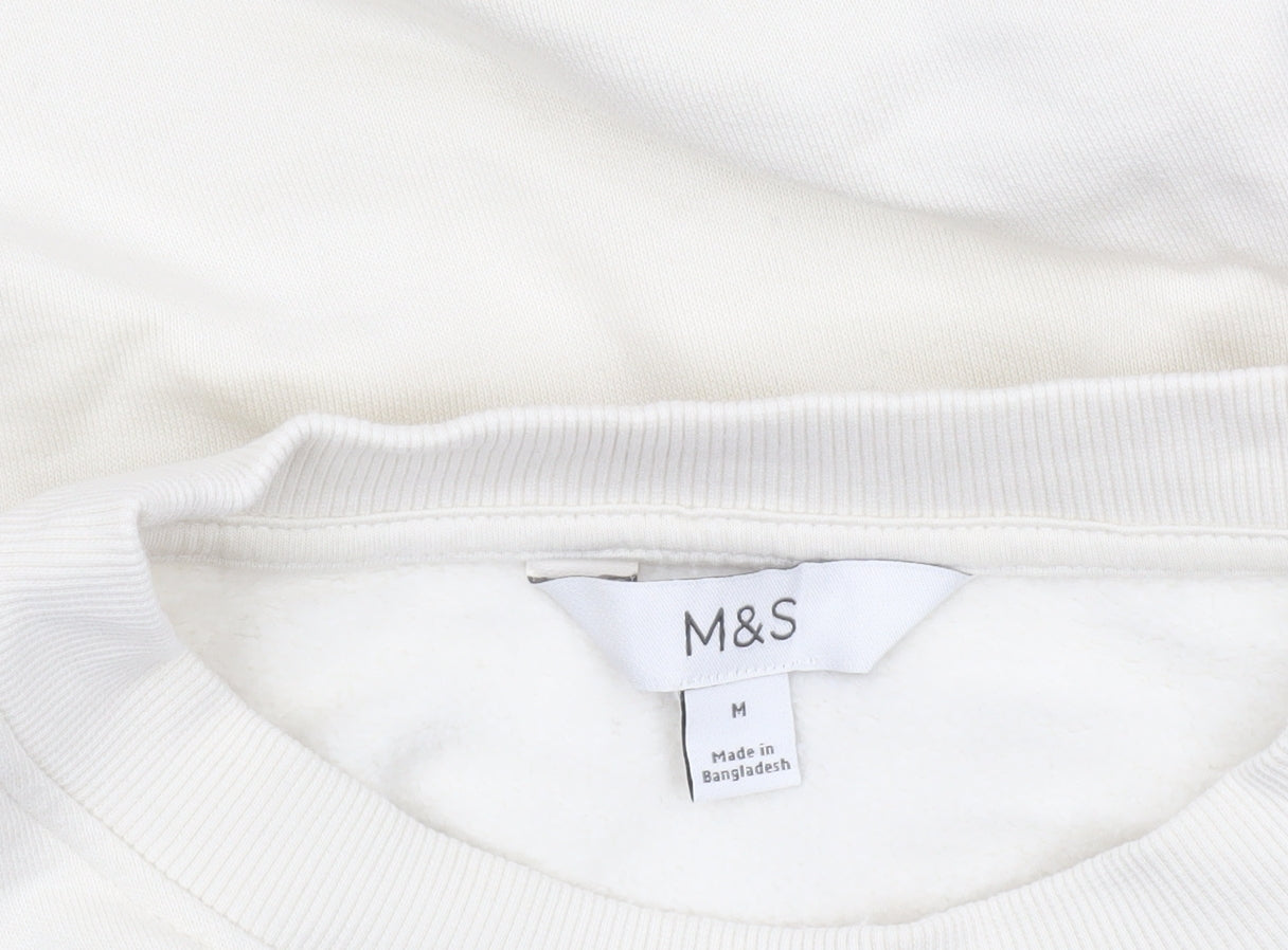 Womens UK Size M Marks and Spencer Ivory Pullover Sweatshirt
