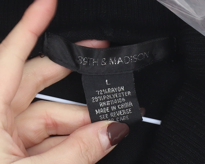 Womens UK Size L 39th & Madison Black Cardigan Jumper