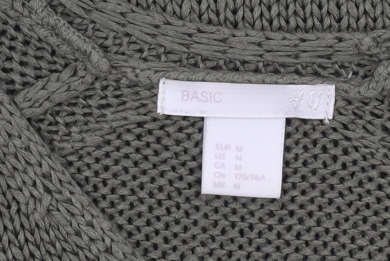 H&M Women’s Green V-Neck Knit Jumper Size 12 Regular Fit